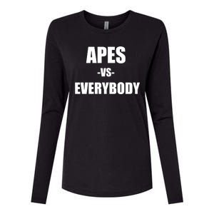 Apes Vs Everybody Womens Cotton Relaxed Long Sleeve T-Shirt