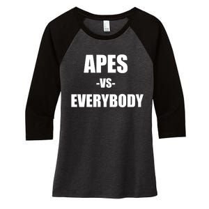 Apes Vs Everybody Women's Tri-Blend 3/4-Sleeve Raglan Shirt