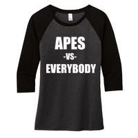 Apes Vs Everybody Women's Tri-Blend 3/4-Sleeve Raglan Shirt