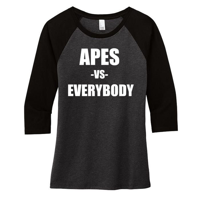 Apes Vs Everybody Women's Tri-Blend 3/4-Sleeve Raglan Shirt