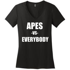 Apes Vs Everybody Women's V-Neck T-Shirt