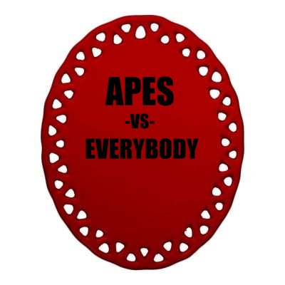 Apes Vs Everybody Ceramic Oval Ornament