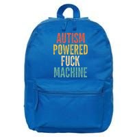 Autism Powered Fuck Machine Funny Quote Gift 16 in Basic Backpack