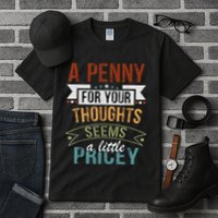 A Penny For Your Thoughts Seems A Little Pricey Funny Joke Tall T-Shirt