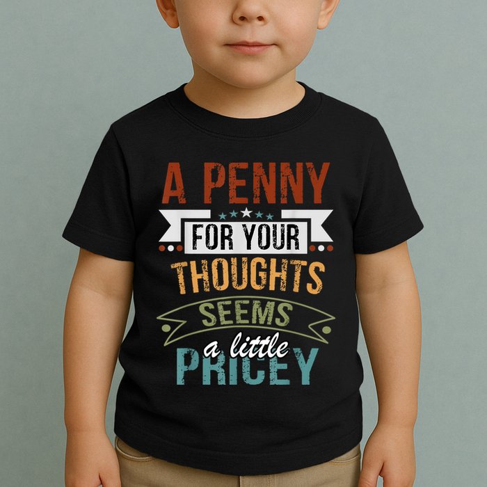 A Penny For Your Thoughts Seems A Little Pricey Funny Joke Toddler T-Shirt