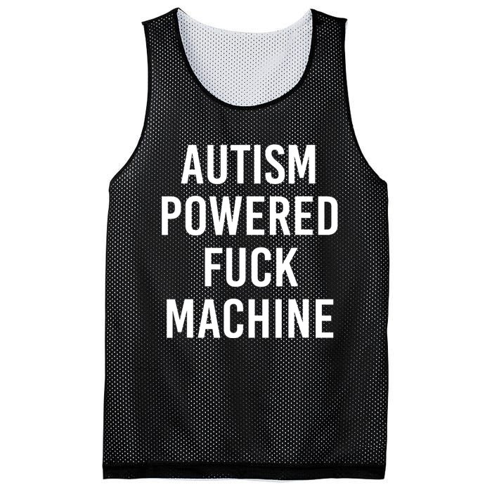 Autism Powered Fuck Machine Funny Quote Mesh Reversible Basketball Jersey Tank