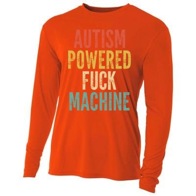 Autism Powered Fuck Machine Funny Quote Gift Cooling Performance Long Sleeve Crew