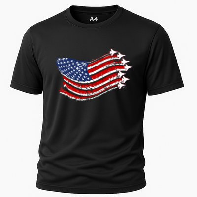 American Patriotic Fighter Jets Usa Flag Performance Shirt