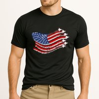 American Patriotic Fighter Jets Usa Flag Cooling Performance Crew T-Shirt