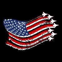 American Patriotic Fighter Jets Usa Flag Cooling Performance Crew T-Shirt