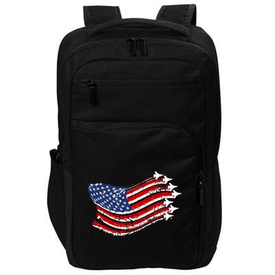 American Patriotic Fighter Jets Usa Flag Impact Tech Backpack