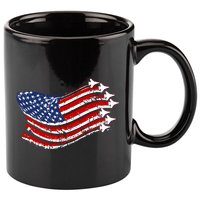 American Patriotic Fighter Jets Usa Flag 11oz C Handle Ceramic Mug