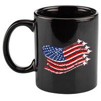 American Patriotic Fighter Jets Usa Flag 11oz C Handle Ceramic Mug
