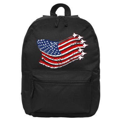 American Patriotic Fighter Jets Usa Flag 16 in Basic Backpack