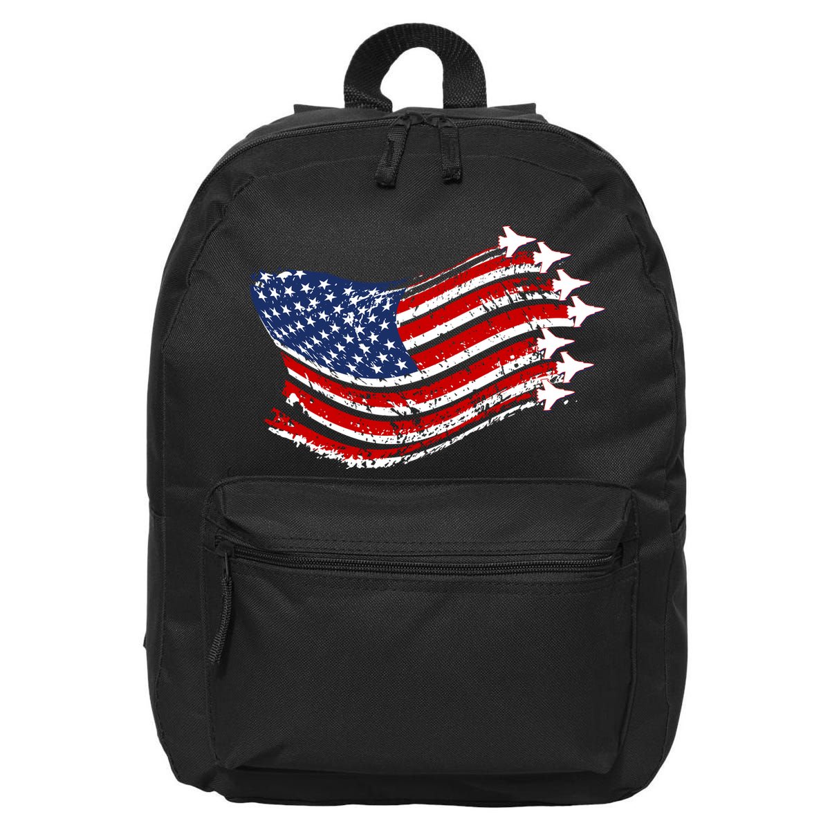American Patriotic Fighter Jets Usa Flag 16 in Basic Backpack