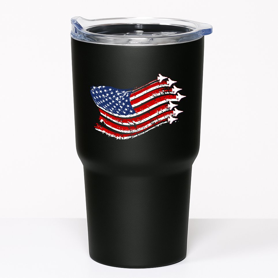 American Patriotic Fighter Jets Usa Flag Tumbler
