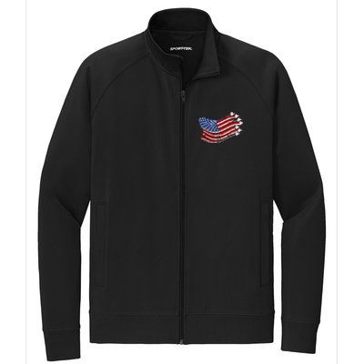 American Patriotic Fighter Jets Usa Flag Stretch Full-Zip Cadet Jacket