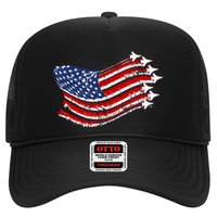American Patriotic Fighter Jets Usa Flag Trucker Hat