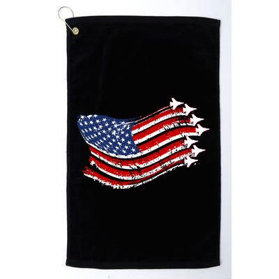 American Patriotic Fighter Jets Usa Flag Golf Towel