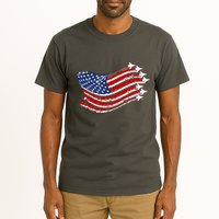 American Patriotic Fighter Jets Usa Flag Tall T-Shirt