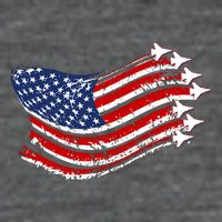 American Patriotic Fighter Jets Usa Flag Tall T-Shirt