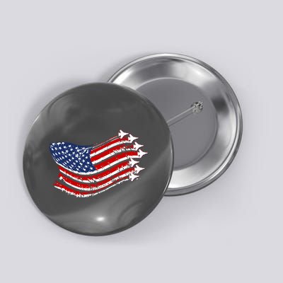 American Patriotic Fighter Jets Usa Flag Button