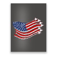 American Patriotic Fighter Jets Usa Flag Poster
