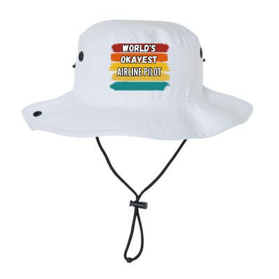 Airline Pilot Funny Gift Worlds Okayest Airline Pilot Meaningful Gift Legacy Cool Fit Booney Bucket Hat