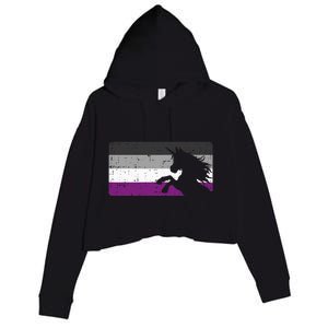 Asexual Pride Flag Unicorn Majestic Animal Ace Crop Fleece Hoodie