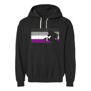 Asexual Pride Flag Unicorn Majestic Animal Ace Lgbtq Garment-Dyed Fleece Hoodie