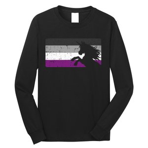 Asexual Pride Flag Unicorn Majestic Animal Ace Lgbtq Long Sleeve Shirt