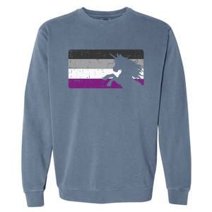 Asexual Pride Flag Unicorn Majestic Animal Ace Lgbtq Garment-Dyed Sweatshirt