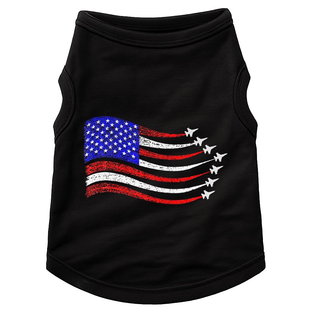 American Patriotic Fighter Jets Usa Flag Waving Doggie Tank