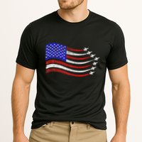 American Patriotic Fighter Jets Usa Flag Waving Cooling Performance Crew T-Shirt