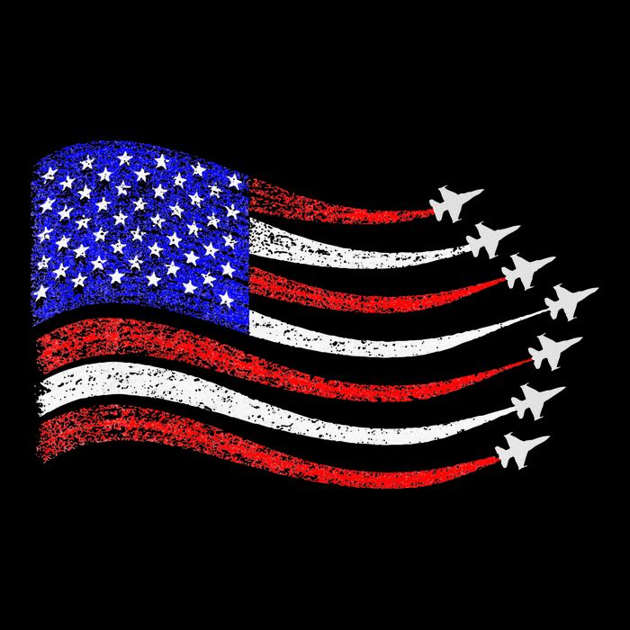 American Patriotic Fighter Jets Usa Flag Waving Cooling Performance Crew T-Shirt