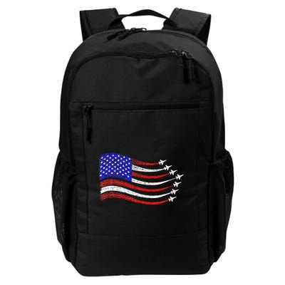 American Patriotic Fighter Jets Usa Flag Waving Backpack