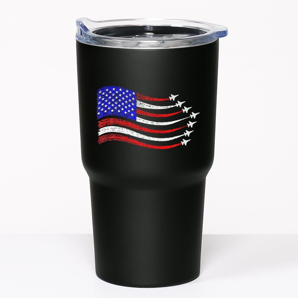 American Patriotic Fighter Jets Usa Flag Waving Tumbler