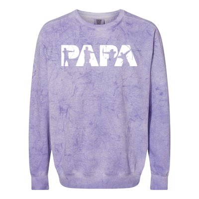 Archery Papa Funny Papa Archer Dad Fathers Day Gift Colorblast Crewneck Sweatshirt