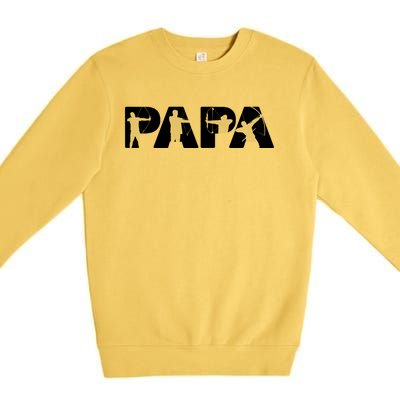 Archery Papa Funny Papa Archer Dad Fathers Day Gift Premium Crewneck Sweatshirt