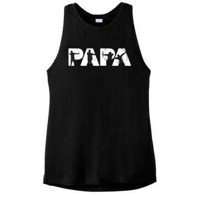 Archery Papa Funny Papa Archer Dad Fathers Day Gift Ladies PosiCharge Tri-Blend Wicking Tank