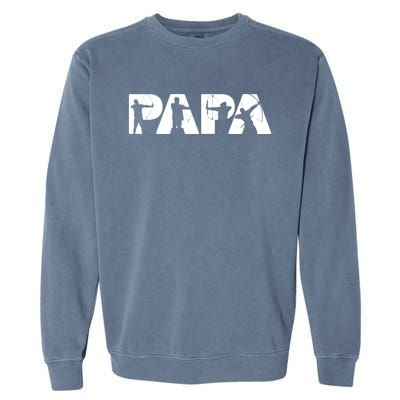 Archery Papa Funny Papa Archer Dad Fathers Day Gift Garment-Dyed Sweatshirt