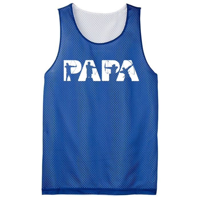 Archery Papa Funny Papa Archer Dad Fathers Day Gift Mesh Reversible Basketball Jersey Tank