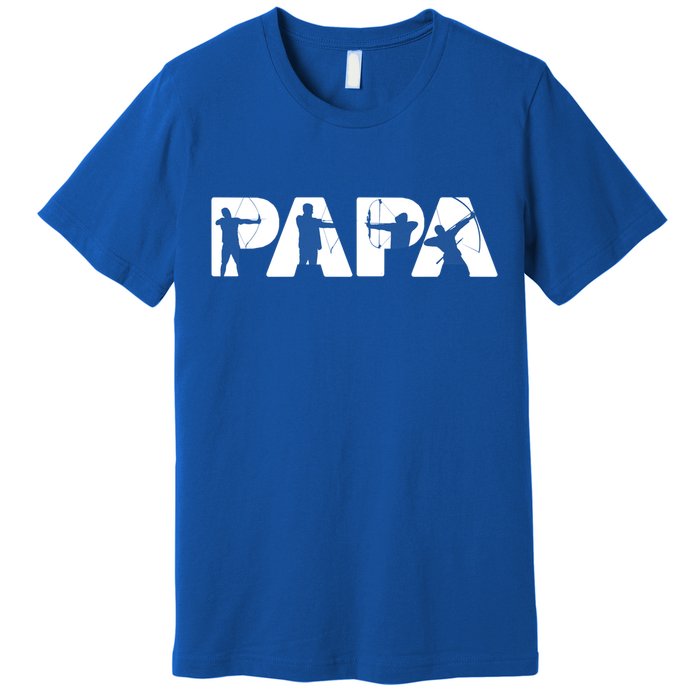 Archery Papa Funny Papa Archer Dad Fathers Day Gift Premium T-Shirt