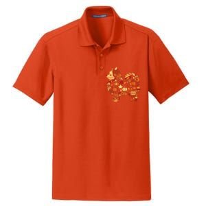 Autumn Pumpkin Fall Pomeranian Thanksgiving Womenss Dry Zone Grid Polo