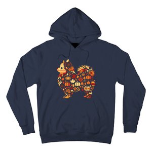 Autumn Pumpkin Fall Pomeranian Thanksgiving Womenss Hoodie