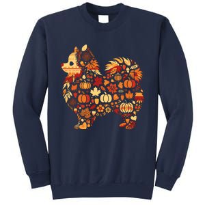 Autumn Pumpkin Fall Pomeranian Thanksgiving Womenss Sweatshirt