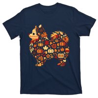 Autumn Pumpkin Fall Pomeranian Thanksgiving Womenss T-Shirt