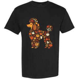 Autumn Pumpkin Fall Poodle Thanksgiving Dog Womenss Garment-Dyed Heavyweight T-Shirt