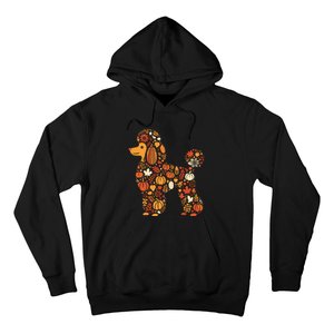 Autumn Pumpkin Fall Poodle Thanksgiving Dog Womenss Hoodie