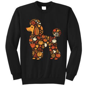 Autumn Pumpkin Fall Poodle Thanksgiving Dog Womenss Sweatshirt